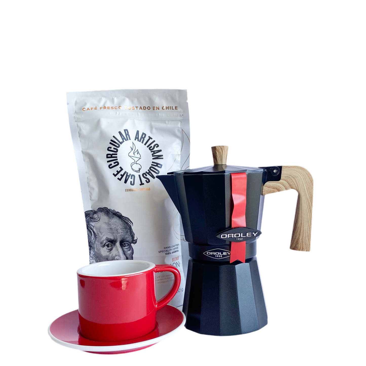 Set Gift Cafetera 6 tazas Oroley + Café de Especialidad + taza cerámica